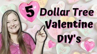 5 New Dollar Tree Valentine DIYs  Quick amp Easy Valentines Day Crafts  Budget Friendly Crafts [upl. by Bora]