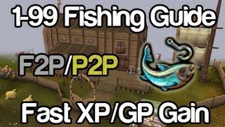 Runescape  199 Fishing Guide  F2P amp P2P  Fast xp amp GP Gain 2012 [upl. by Ahsinam102]