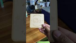 Use a laser engraver to make wooden coasters laserengraver lasercuttingmachine lasercutter [upl. by Ilaire]