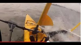 The best ride Hobie Mirage adventure island sailing kayak on a windy day in Long Beach NY [upl. by Bikales165]