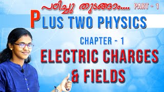 Chapter 1 Electric Charges And Fields Plus Two Physics Part 1  Class12 PhysicsMalayalam [upl. by Hazem]