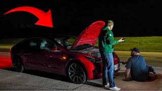 I Drove My Tesla Until It Died What Happens at 0 Battery [upl. by Atteyek]