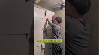 Ep049 Wall tile installation walltiles interor constraction short [upl. by Bena504]