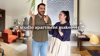 EXTREME 253 Sq Ft Studio Apartment Makeover  MidCentury Modern Style [upl. by Jerome202]