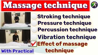 Massage technique classification of massage technique stroking percussion pressurevibration [upl. by Declan657]