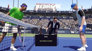 TIEBREAK  Rafael Nadal Vs Jannik Sinner I Toronto Arena I Expert Difficulty PS5 [upl. by Aysahc]