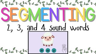 Segmenting 2 3 and 4 Sound Words Phonemic Awareness [upl. by Ecenahs]