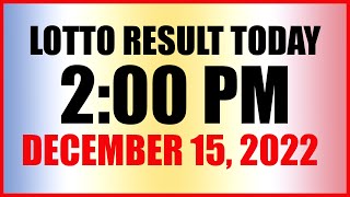 Lotto Result Today 2pm December 15 2022 Swertres Ez2 Pcso [upl. by Nesahc]