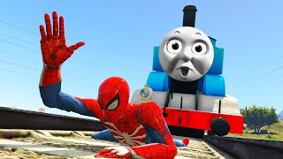 Thomas amp Friends Accidents Will Happen With SpiderMan [upl. by Peter290]