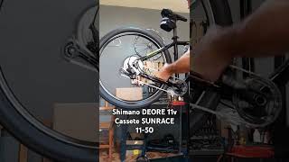 Shimano DEORE 11v cassetr SUNRACE 1150 bikereels shimano bike [upl. by Sclar741]