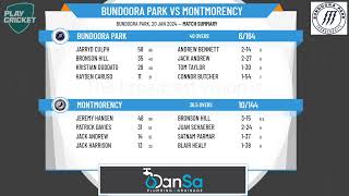 Bundoora Park Cricket Club  02  Money Shield  Round 10  Bundoora Park v Montmorency [upl. by Shaff222]