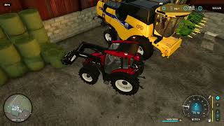 FS22  GRASSLANDS 22 21  LOADING BALES INTO SHED PART 2  FRONT LOADER WORK [upl. by Yluj]