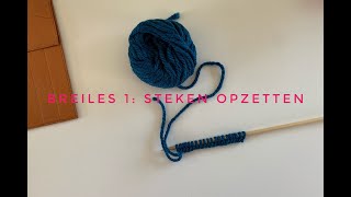 Breien voor beginners Les 1 steken opzetten [upl. by Engelbert]