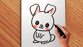 How to draw a bunny  Easy step by step drawing tutorial [upl. by Eirovi704]