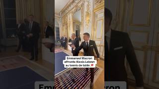 Emmanuel Macron affronte Alexis Lebrun au tennis de table 🏓 [upl. by Assirralc]