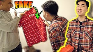 FAKE 10000 SUPREME LOUIS VUITTON PRANK ON CLOUT GANG RICEGUM GETS MAD [upl. by Keil938]