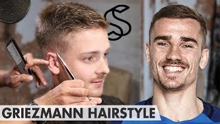 Antoine Griezmann Hairstyle  Short Sporty Side Swept  Men hair inspiration [upl. by Yentrac]