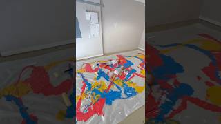 Dad surprises kids with a paint party in the garage 🫣😳🥹 girldad parenting paint [upl. by Eerrehc]