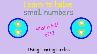 Halving Small Numbers  Halving Numbers  Find Half of a Number [upl. by Notanhoj724]