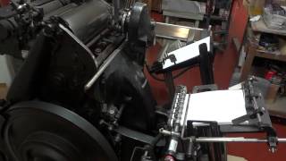 Original Heidelberg 10 x 15quot platen press demonstration [upl. by Dlorrej]