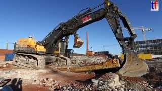 HEAVY WORK Volvo EC700B HR Tear Out Base Plates  Bodenplatten rausreißen Germany 2013 [upl. by Frierson241]