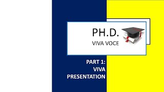 Viva Presentation  How to present a PhD Thesis [upl. by Silirama]