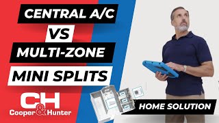 MultiZone Mini Split System vs Central AC in Home 2019 CooperampHunter [upl. by Siocnarf]