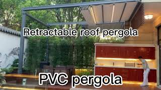 PVC Retractable Roof Systems Rain Protection pergola [upl. by Eimma]