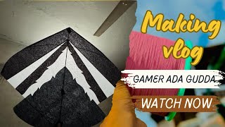 How to make gamer kite 🪁making gamer ada gudda  full making videos flying video♥️flying test [upl. by Anthiathia916]