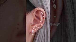 Cute Multiple Ear Piercing Curation Ideas for Women with Silver Cartilage Earrings from Impuria [upl. by Ursal]