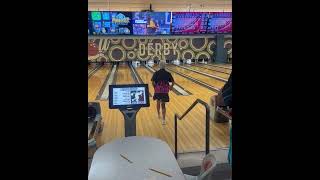 69yearold Colleen Harvey rolls a 300 in the Sunday Night Mixed League at Lets Roll Derby [upl. by Esch448]