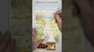 ￼Watercolor Journal amp Mini Palette watercolordemo watercolortutorial artjournal art hurricane [upl. by Merle428]