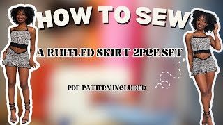 DIY 2pce Ruffle Skirt Set Tillie Pattern for the Top  Parnell Brand [upl. by Marven]