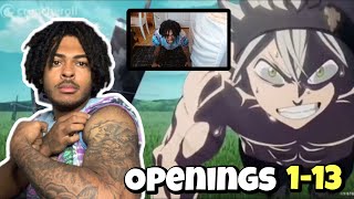 Reacting To All BLACK CLOVER Openings But I’m On My Training Arc [upl. by Switzer]