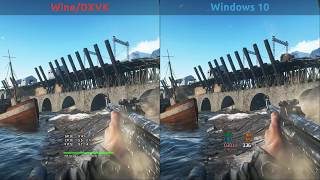 Benchmark Battlefield V Beta  WineDXVK vs Windows 10 [upl. by Ailsun]