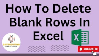 How To Remove Blank Rows In Excel  Delete Blank Rows  Excel Remove Blank Rows [upl. by Murdocca418]