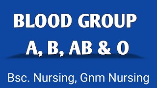 BLOOD GROUP  A B AB amp O [upl. by Aidnis]