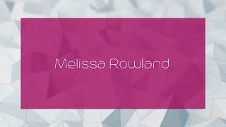 Melissa Rowland  appearance [upl. by Savill]