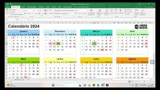 Calendário 2024 Excel [upl. by Serica11]