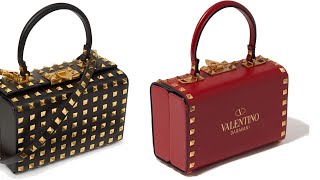 Valentino Garavani rockstud bag alcove leather box Red black [upl. by Donielle]