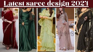 Latest saree design 2024  New saree design 2024 party wear  Latest saree blouse designs 2024 [upl. by Ecurb]