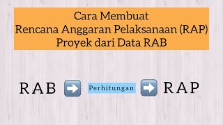 Estimator 23  Cara Membuat Rencana Anggaran Pelaksanaan RAP Proyek dari Data RAB [upl. by Uwkuhceki536]