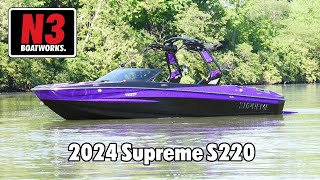 2024 Supreme S220  BlackPurple Metallic  On Water  N3 Boatworks [upl. by Wrightson]