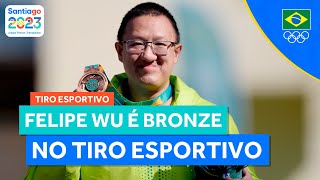 JOGOS PANAMERICANOS  FELIPE WU É BRONZE PARA O BRASIL NO TIRO ESPORTIVO  PISTOLA DE AR 10M [upl. by Latea]