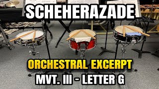 SNARE DRUM Scheherazade by Nicolai RimskyKorsakov snaredrum [upl. by Analeh]