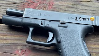 Gen 2 Glock 23 with 40SampW and 9mm conversion barrel at the range Reliability and accuracy testing [upl. by Dloniger]