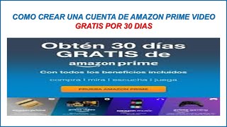 COMO CREAR UNA CUENTA DE AMAZON PRIME VIDEO GRATIS 2024 [upl. by Yks]