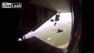 Mexican Paratrooper Gets Hung Up and Towed Behind Plane [upl. by Fink]