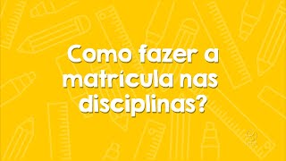 SIGAA Como fazer a matrícula nas disciplinas [upl. by Perni]