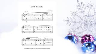 Deck the Halls easy Christmas carol for piano with free sheet music [upl. by Addi]